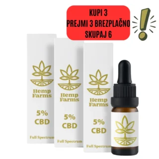 Olje CBD Hemp Farms Combo 5%+5%+5% 30 ml. Full Spectrum
