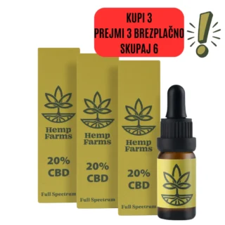 Olje CBD Hemp Farms Combo 20%+20%+20% 30ml. Full Spectrum