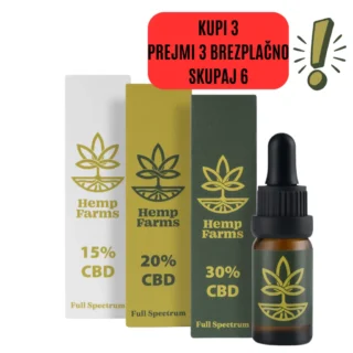 Olje CBD Hemp Farms Combo 15%+20%+30% 30ml. Full Spectrum